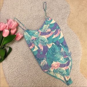 Forever 21 tropical floral bodysuit
